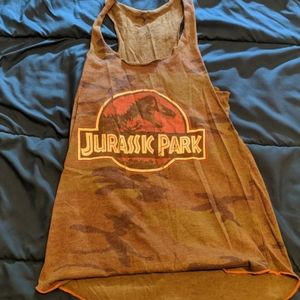 VTG cut Jurassic Park women's camo tank top